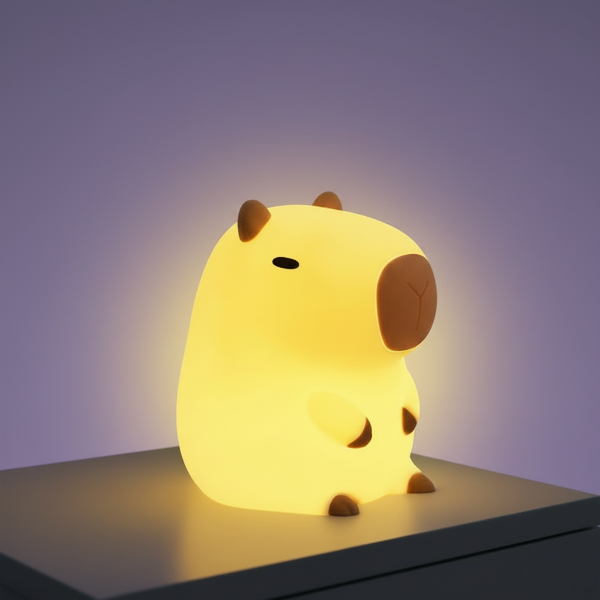 Cute Capybara Night Light Children'S Silicone Nightlight Gift USB Rechargeable Animal Touch Bedside Sleep Lamp Decoration