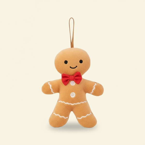 Cute Gingerbread Man Plush Pendant Christmas Ornaments Home Party Decorations Tree Hanging Decor for Festive Atmosphere